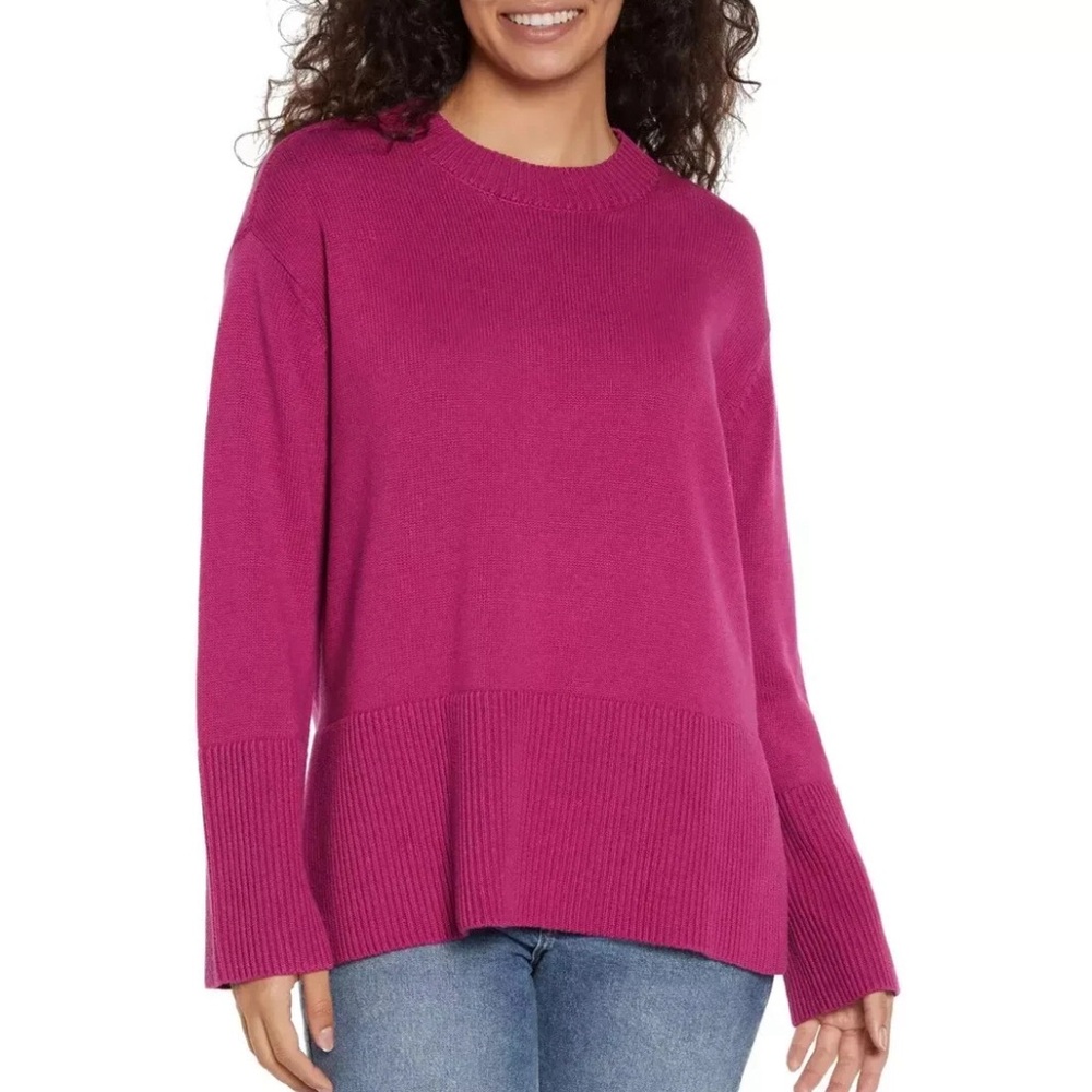 GAP Women's Crewneck Long Sleeve Cotton Pullover Pink M